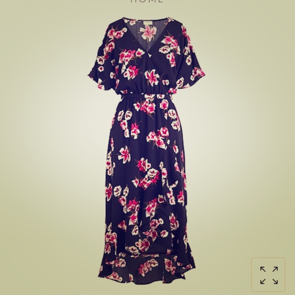 J. Crew high-low faux wrap dress size large